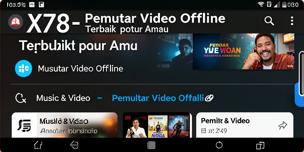 Antarmuka Pemutar Video Offline X78 yang sederhana dan fungsional.