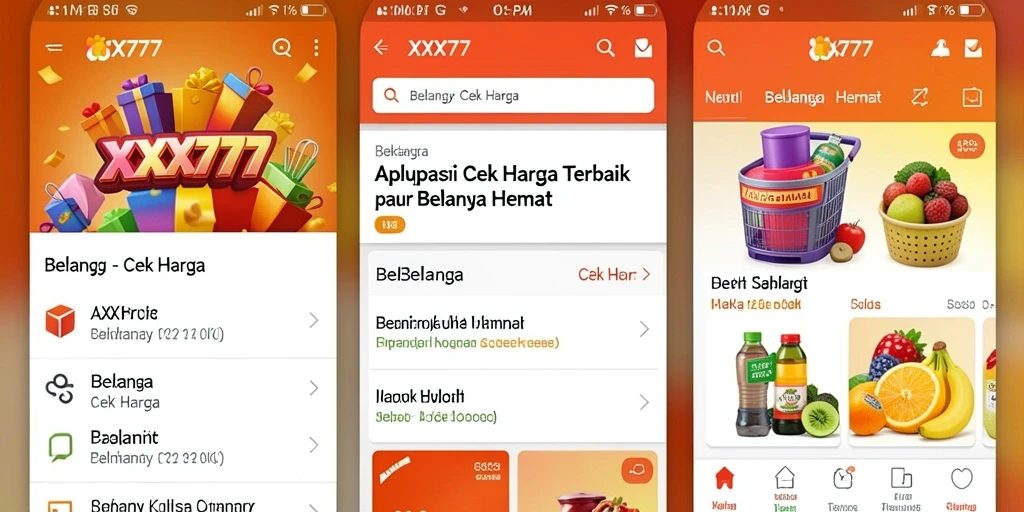 Antarmuka XXX777 memudahkan pengguna untuk cek harga produk.