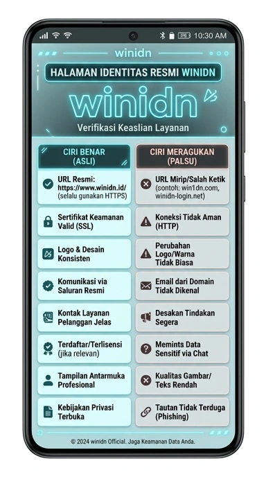 Tampilan kanal resmi winidn